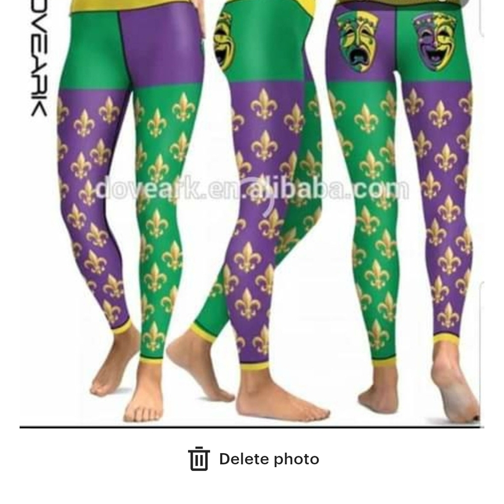 Mardi Gras Leggings with Fleur-de-Lis Pattern Brand New Size S/M